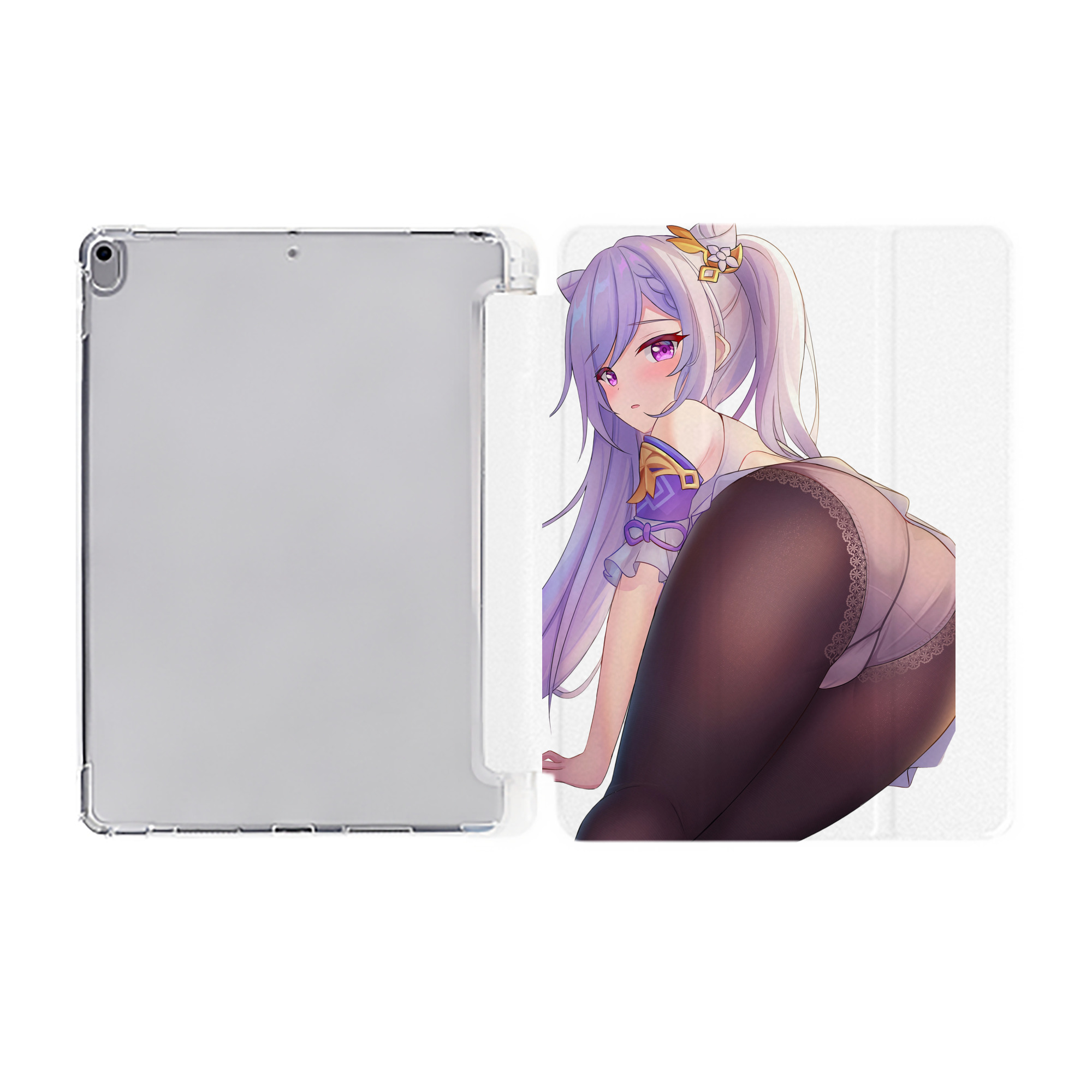 げんし神 刻晴 こくせい genshin Kokusei IPad ケース ペン収納付き 三つ折りスタンド PUレザー×シリコン 対応機種9.5/10.5/10.9インチ